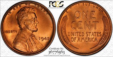 1945 1C MS67+ RD