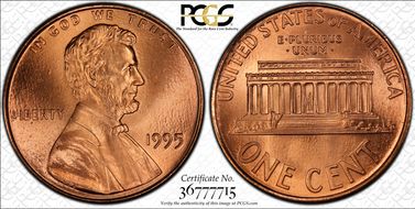 1995 1C Doubled Die Obverse MS69RD