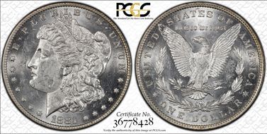 1881-O $1 VAM 27 Doubled Ear MS62