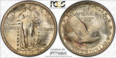 1917-S 25C Type 2 MS66FH