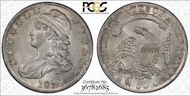 1832 50C Small Letters MS63