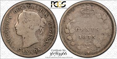 1875-H 5C Large Date VG10