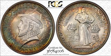 1937 50C Roanoke MS67