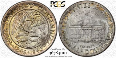 1946 50C Iowa MS67+