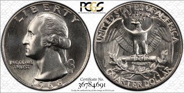 1968 25C MS68