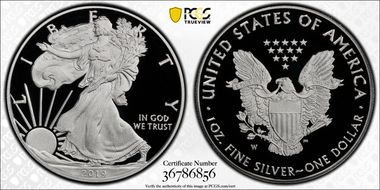 2019-W $1 Silver Eagle First Strike PR70DCAM