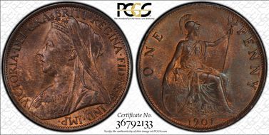 1901 1D S-3961 MS63RB