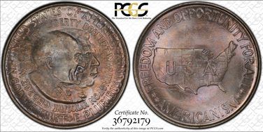 1954 50C Washington-Carver MS66