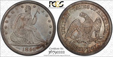 1846-O 50C Tall Date MS62