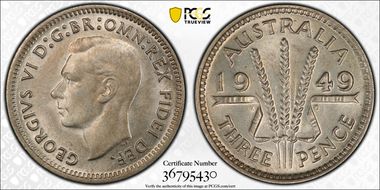 1949(m) 3D KM-44  Ag MS65