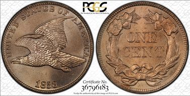 1858 1C Large Letters MS66