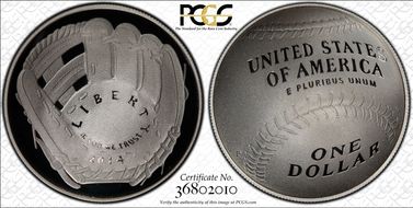 2014-P $1 Baseball Hall of Fame PR69DCAM