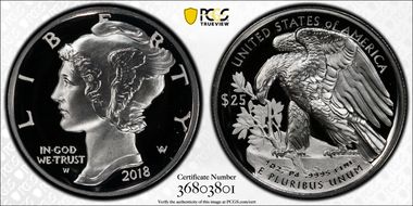 2018-W $25 Palladium PR70DCAM