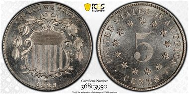1883 5C Shield - Overdate FS-305 MS64+