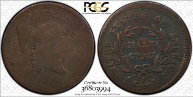 1795 1/2C C-6a, PE, No Pole VG8BN