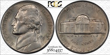 1939-S 5C Reverse of 1938 AU58