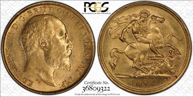 1908-M 1/2 Sov S-3975 AU55