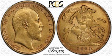 1904-P 1/2 Sov S-3976A XF45