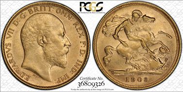 1903-S 1/2 Sov S-3977A AU55