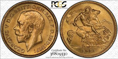 1911-S 1/2 Sov S-4009 MS63