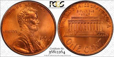 1995 1C Doubled Die Obverse MS69RD