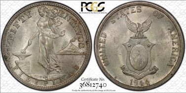 1944-S 50C KM-183  Ag MS64