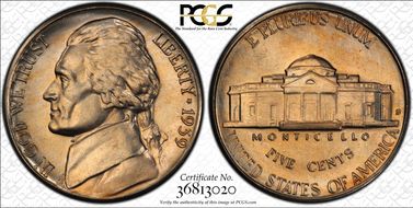 1939-S 5C Reverse of 1940 MS67FS