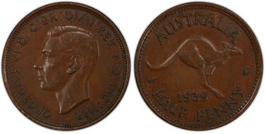 1939 1/2D Kangaroo Reverse AU55BN