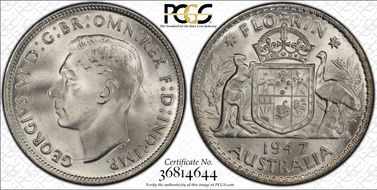 1947(m) Florin KM-40a  Ag MS65
