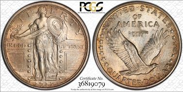 1917-S 25C Type 1 MS64FH