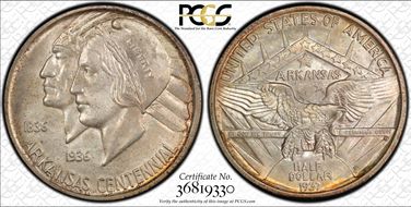 1937-D 50C Arkansas MS66+ 