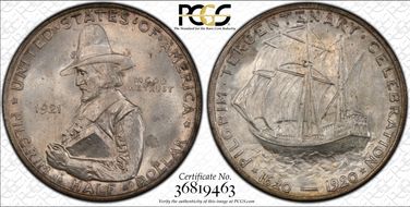 1921 50C Pilgrim MS66