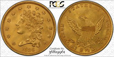 1836 $2.50 Block 8 MS63+