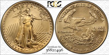 1988 $10 Gold Eagle MS70