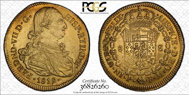 1819-P FM 8 Esc Calico-1824 Restrepo-128.33 AU58