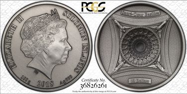 2018 $10 Sacré-Coeur Basilica Antique Finish MS70