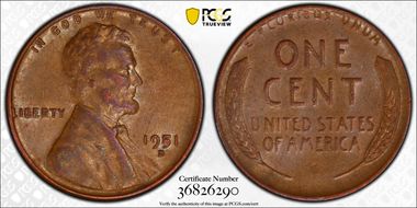 1951-D 1C AU55BN