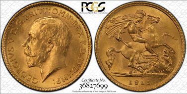 1915-S 1/2 Sov S-4009 MS65