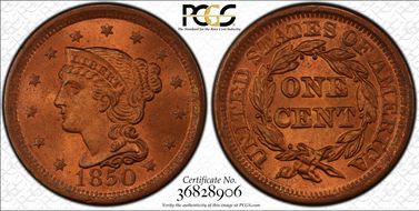 1850 1C MS65+ RD