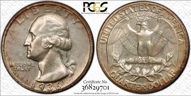 1936 25C PR66