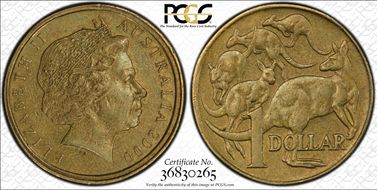 2000 $1 Mule-Struck w/10C Obv AU55