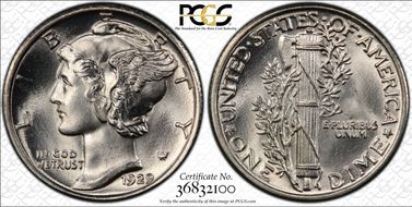 1929 10C MS67+ FB
