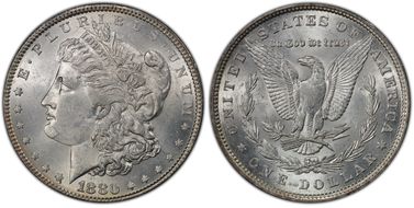 1880 $1 VAM 39A, Partial E MS61