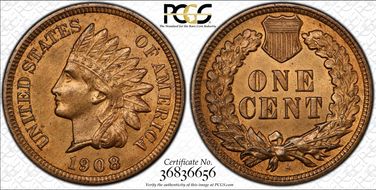 1908-S 1C MS65RD