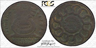 1787 Fugio 1C States United, 4 Cinq N1BN