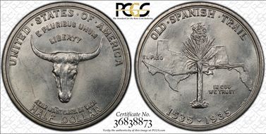 1935 50C Spanish Trail MS66