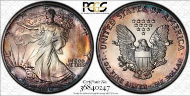 1990 $1 Silver Eagle MS67