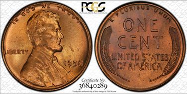1958 1C MS65RB