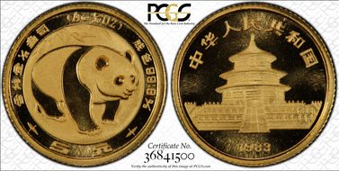 1983 5 Yn Panda Gold PAN-10A MS69