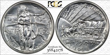 1938 50C Oregon MS66